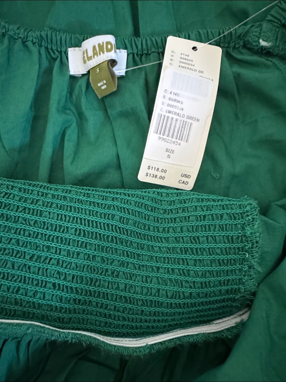 NWT Size S - Anthropologie 100% Cotton Smocked Open-Back Midi Dress (US$ 118) - Picture 16 of 16